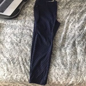 Purple Diamond Pattern Blue Jeggings